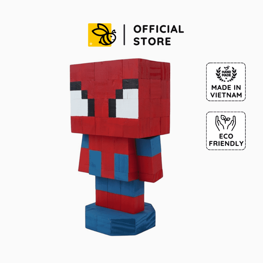 Super Hero Wood Model inspired by Spider Man, Unique Toy Pixel Block ...