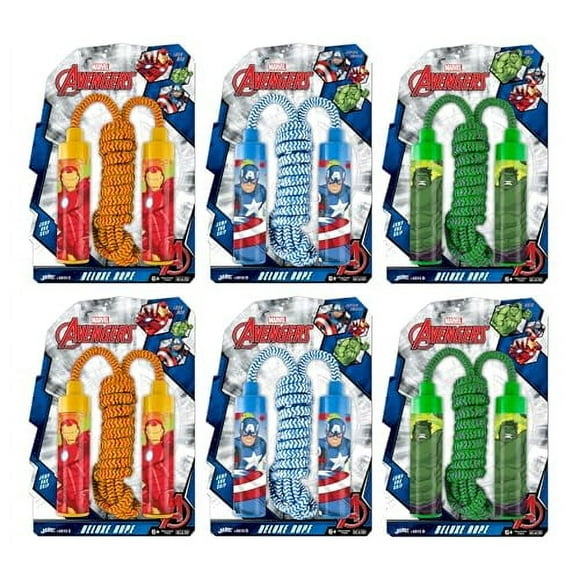 Super Heroes 8 Feet Jumping Rope with Step-by-Step Fitness Program, 4 Different Styles. W-6815-BCD-6