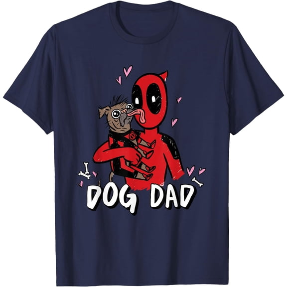 Super Heroes Pets Deadpool Loves Dogpool Dog Dad DTG Print Unisex T-Shirt