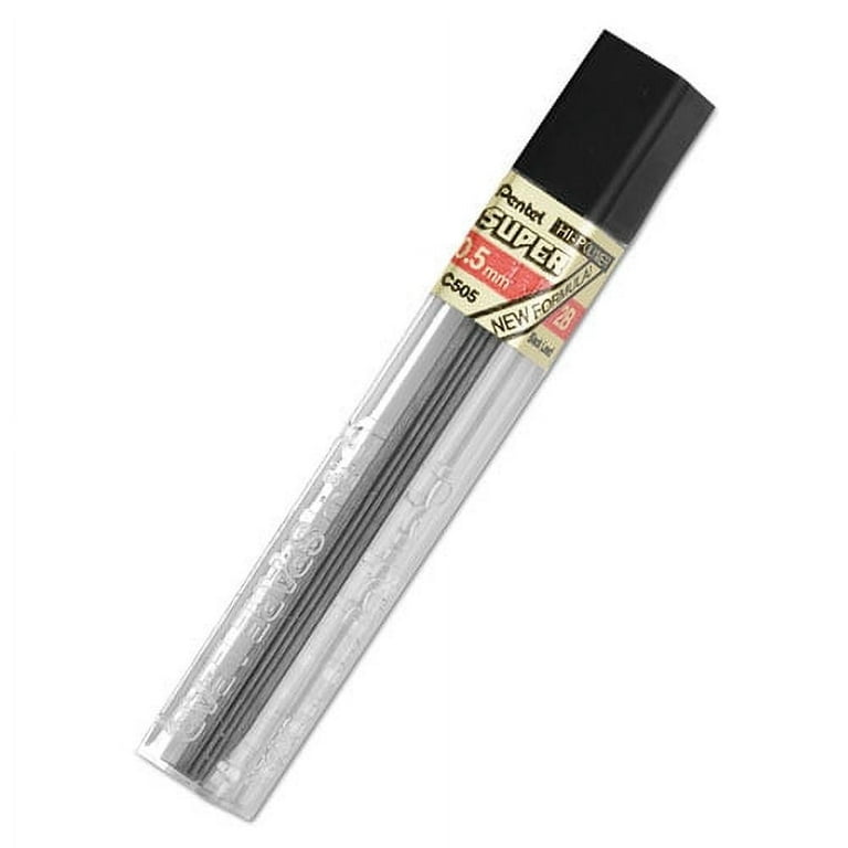 Super Hi-Polymer Lead Refills, 0.5 mm, 2B, Black, 12/Tube Super Hi-Polymer Lead Refills, 0.5 mm, 2B, Black, 12/Tube