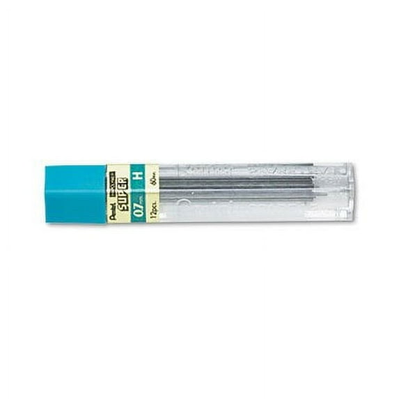 Super Hi-Polymer Lead Refills, 0.7mm, H, Black, 12/Pack, Sold as Pack of 2
