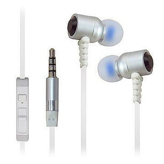 Super High Clarity 3.5mm Stereo Earbuds/ Headphone for Panasonic Eluga I7,Ray 550, I9, C, I5, A4, P101, P100, P91 (White) - w/ Mic & Volume Control + Carry Bag