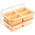 thumbnail image 1 of Super Ice Cube Tray 1 Cup X 4 Portions Big Silicone Freezing Mold with Lid for Soup&Meal Prep Food Leftovers Freezer Storage Container 2Pack, 1 of 6