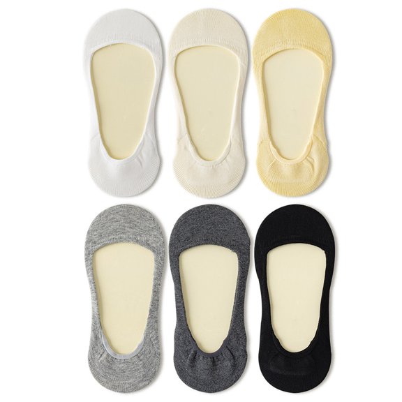 Super Invisible Cotton Boat Socks&nbsp;– High Heels Secure Fit for Women, No-Slip Design for Summer with Full Coverage, One Size, 6 Pairs