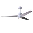 thumbnail image 1 of Super Janet three-blade ceiling fan in Gloss White finish with 60” solid barn wood tone blades and dimmable LED light kit&nbsp;, 1 of 5