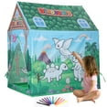 thumbnail image 1 of Super Joy DIY Dinosaurs Tent for Kids, Washable DIY Graffiti Tent with 12 Color Pens for Indoor Outdoor Kids Playhouse Birthday Christmas Gift, 1 of 6