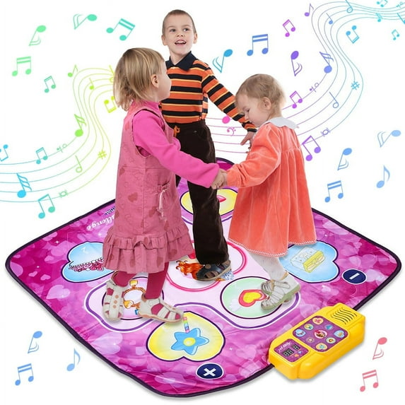 Super Joy Dance Mat Toys for Kids Dance Pad with LED Lights & Adjustable Volume, 5 Challenge Levels Birthday Gifts for Boys Girls Ages 3-9
