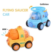 Super Joy Push & Go Friction Toy Car Set - 2 Pack Inertia Powered Vehicles with Trucks - Birthday Christmas Gift for Kids Boys Girls