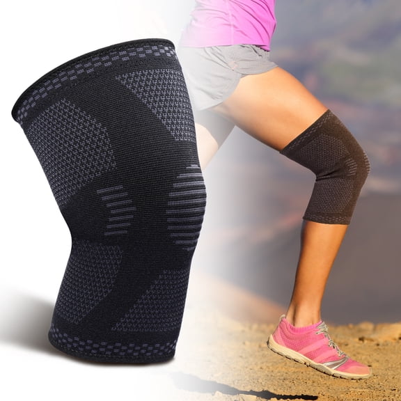 Super Joy Knee Compression Sleeve, Best Knee Brace for Men Women, Pain Relief & Support for Sports Fitness, XL Black