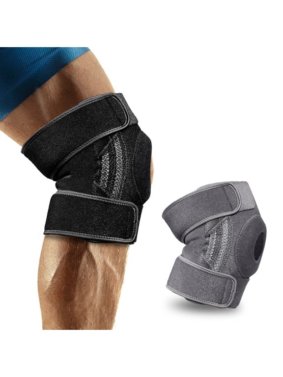 Unisex Advanced Knee Brace with Side Stabilizers & Patella Gel Pads, Ideal for Pain Relief, Sports Injuries Post-Surgery Recovery, Black XXL