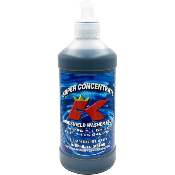 Super K (KIN16) Concentrate Windshield Washer Fluid - Makes 165 Gallons - 16 fl. oz.