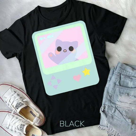 Super Kawaii Gamer Cat Pastel Inspired Unisex Form TShirt