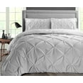 thumbnail image 1 of Super King Plus Comforter Pinch Light Grey Luxurious Collection Microfiber Fill Duvet Insert Box Stiched Quilted Fluffy Soft All Season Comforter with Pillowcases & Premium Piping, 1 of 7