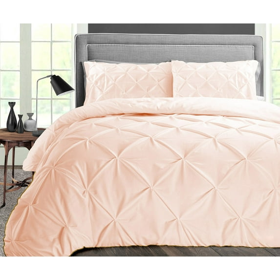 Dee's Collection Super King Plus Plus 3pc Microfiber Comforter with Matching Pillowcases, Peach Pinch