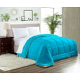 thumbnail image 1 of Super King Plus Comforter Solid Turquoise Blue 300 GSM Plush Siliconized Microfiber Fill Duvet Insert Box Stiched Quilted Fluffy Soft 600 TC Egyptian Cotton Shell with Piping & Pillowcases, 1 of 8