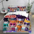 thumbnail image 1 of Super Kitties Bedding Set Cozy Cute Include 1 Quilt Cover + 2 Pillow Cases Super Kitties Bedroom Decoration, 1 of 2