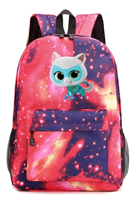 Super Kitties Bookbag for Teens – Cute Cartoon Cat Backpack for Students – Lightweight Travel Bag with Side Pockets for School Supplies and Daily Use