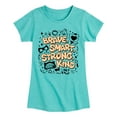 thumbnail image 1 of Super Kitties - Brave Smart Strong Kind - Girls Fitted Short Sleeve Graphic T-Shirt, 1 of 4