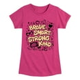 thumbnail image 1 of Super Kitties - Brave Smart Strong Kind - Girls Fitted Short Sleeve Graphic T-Shirt, 1 of 4