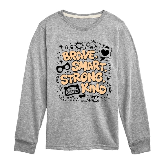 Super Kitties - Brave Smart Strong Kind - Youth Boys Long Sleeve Graphic T-Shirt