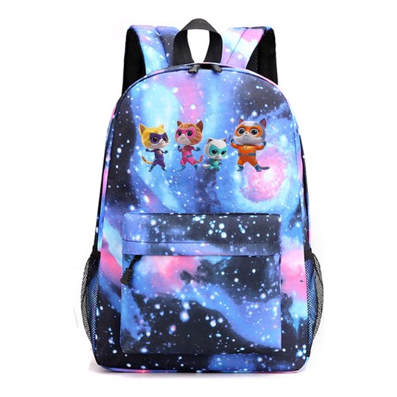 Super Kitties Daypack for Elementary Students – Cartoon Laptop Backpack – Cute Anime Bag for Daily School and Weekend Use