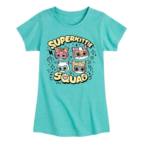 Super Kitties - Doodle  - Girls Fitted Short Sleeve Graphic T-Shirt