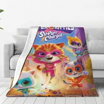 Super Kitties Fleece Blanket Super Soft Cozy Throw Blanket 40"X30", Lightweight Fuzzy Comfy Flannel Blanket Warm Plush Throw Blankets For Couch, Sofa, Bed