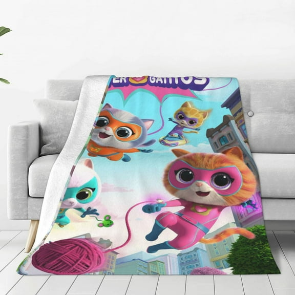 Super Kitties Fleece Blanket Super Soft Cozy Throw Blanket 40"X30", Lightweight Fuzzy Comfy Flannel Blanket Warm Plush Throw Blankets For Couch, Sofa, Bed