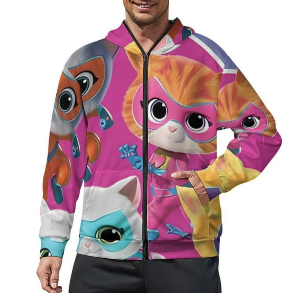 Super Kitties Full Zip Hoodies Hooded Long Sleeve Jacket Lightweight Sweatshirt Warm Winter Coats S