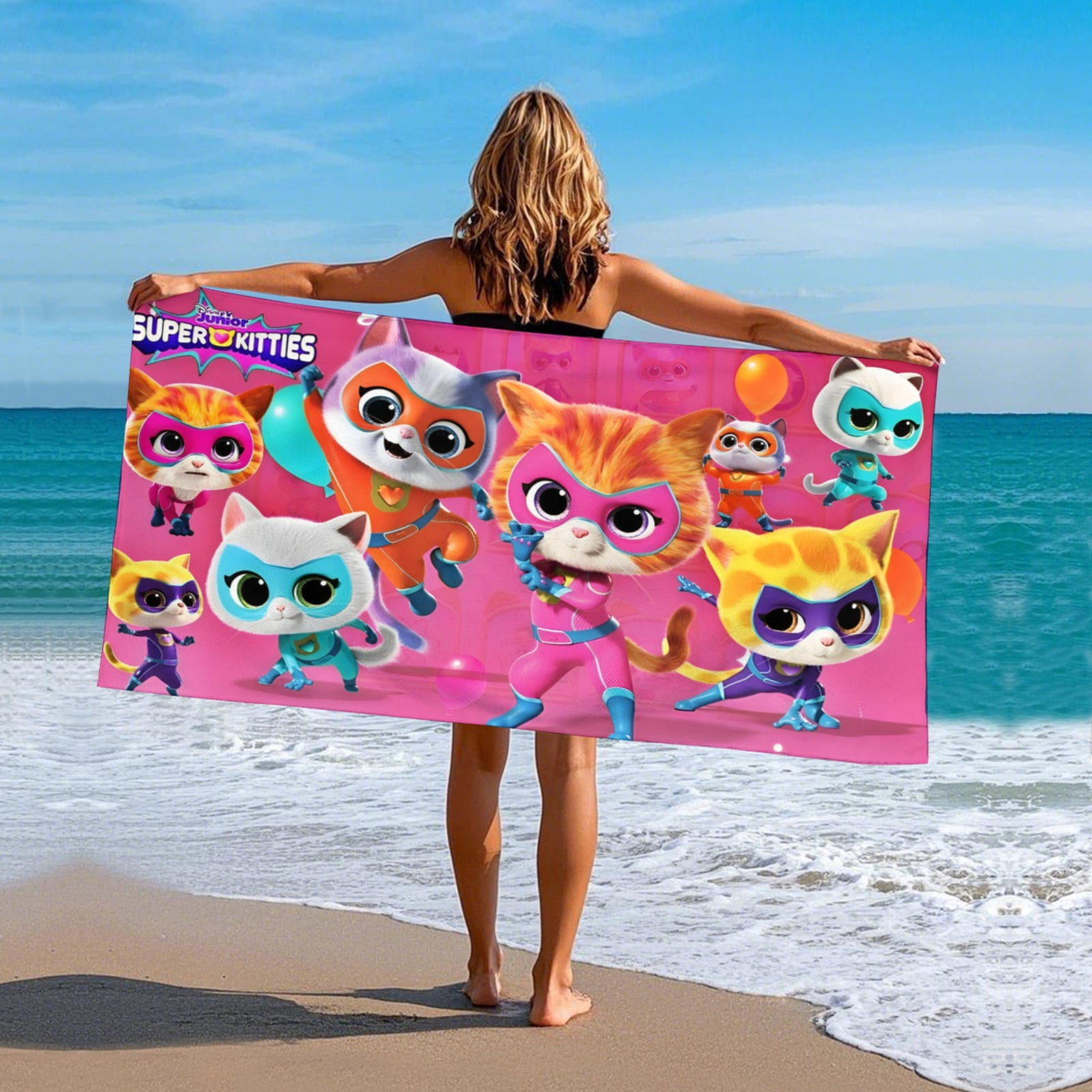 Super Kitties Gifts Beach Towel for Women Girl Birthday Inspired Fan Bath Outdoor Music Lover