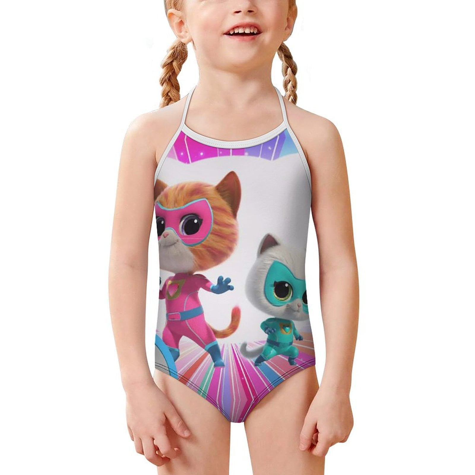 Super Kitties Girls One Piece Swimsuits Summer Beach Bathing Suit