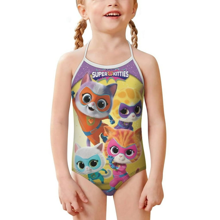 Super Kitties Girls One Piece Swimsuits Summer Beach Bathing Suit