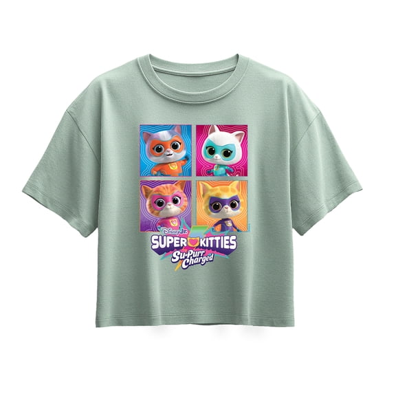 Super Kitties - Grid - Youth Girls Boxy T-Shirt