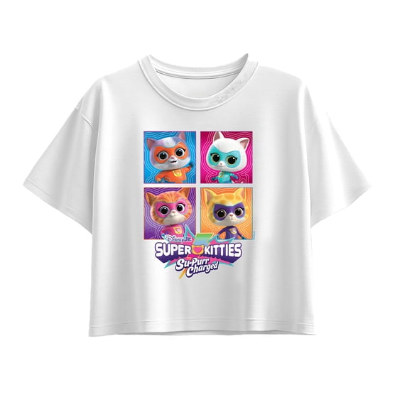 Super Kitties - Grid - Youth Girls Boxy T-Shirt