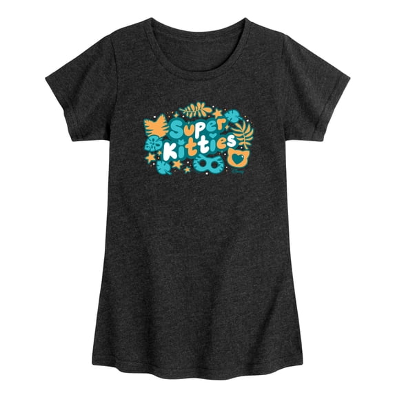 Super Kitties - Jungle Stickers - Toddler Girls Fitted Short Sleeve T-Shirt