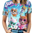 thumbnail image 1 of Super Kitties T-Shirt for Women Casual Printed Tee Stylish Soft Graphic Shirts Top Short-Sleeve Outfit 4XL, 1 of 8