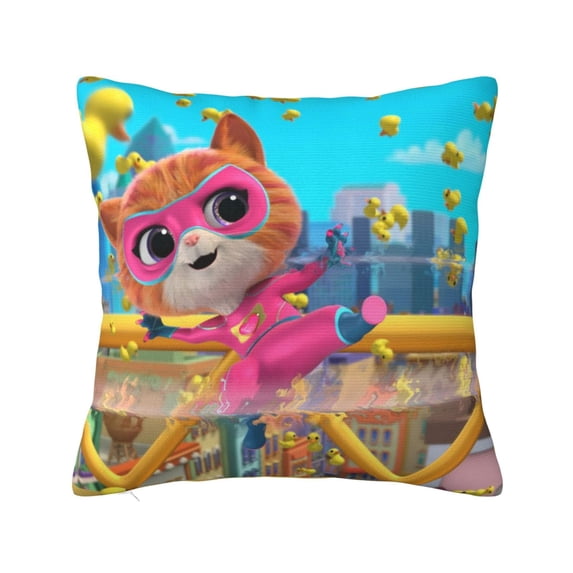 Super Kitties Throw Pillow Cover Decoration Pillow Case Cushion for Home Sofa Couch 24"x24"