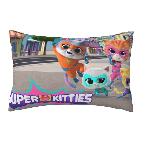 Super Kitties Throw Pillow Cover Decoration Pillow Case Cushion for Home Sofa Couch Queen Size 20x30 Inch