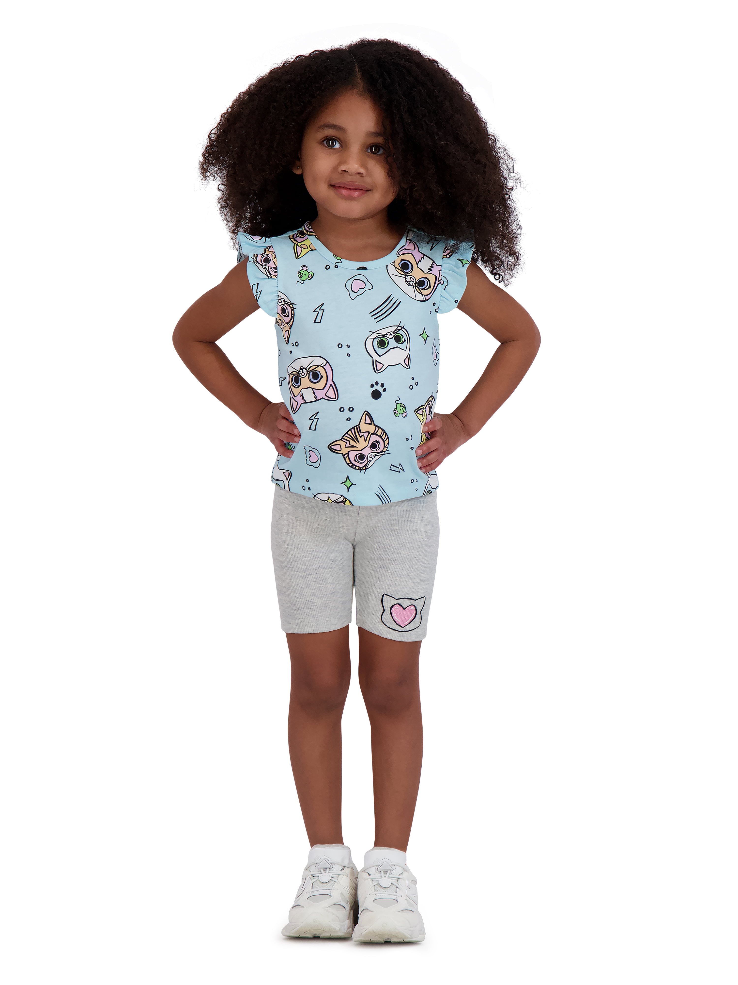 Toddler Girl 3 Piece Dress and Short Set Bundle, Sizes 12 Months-5T