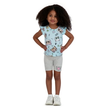 Super Kitties Toddler Girl 3 Piece Dress and Short Set Bundle, Sizes 12 Months-5T