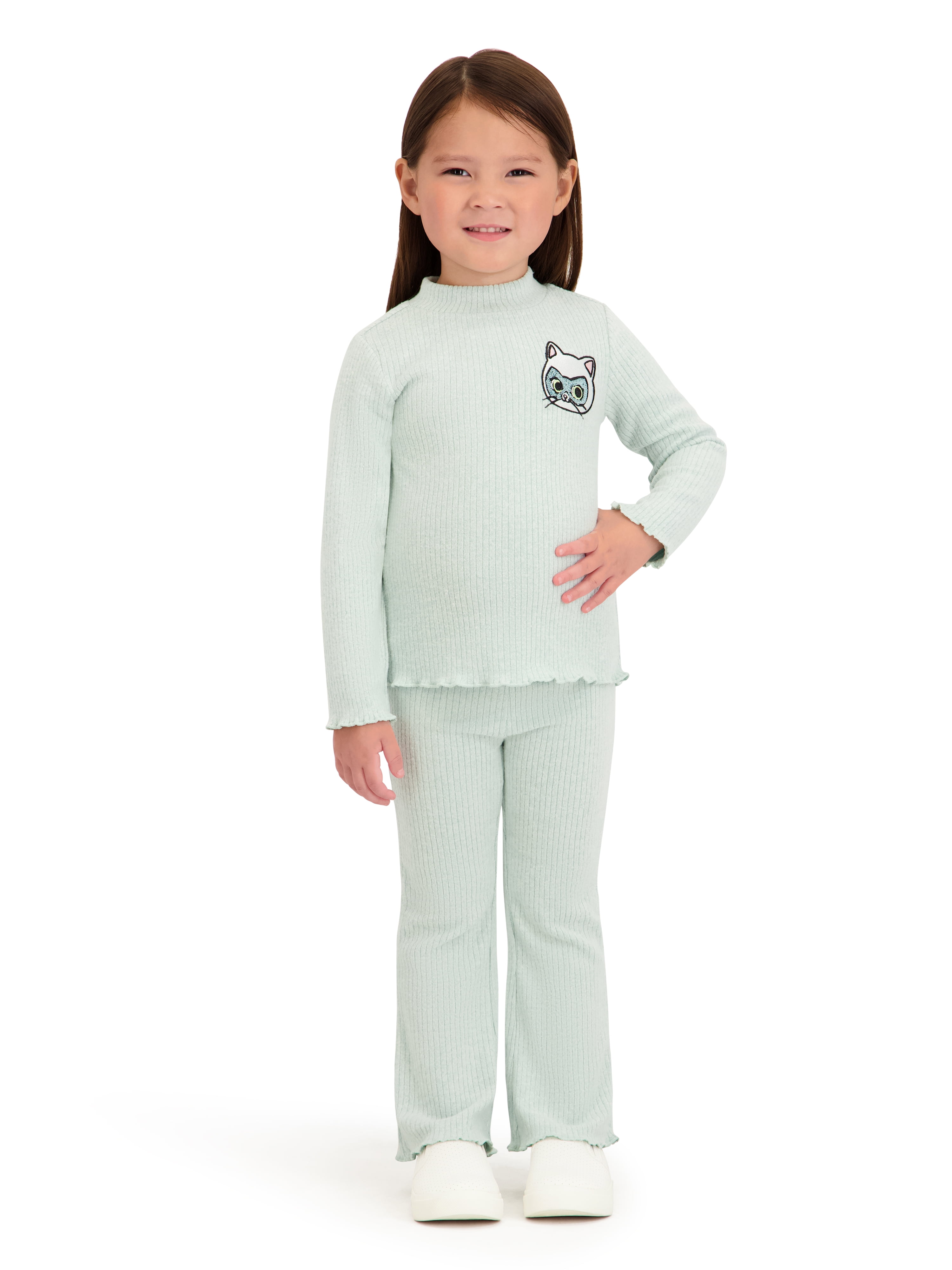 Super Kitties Toddler Girl Rib 2 Piece Legging Set, Sizes 12 Months-5T ...