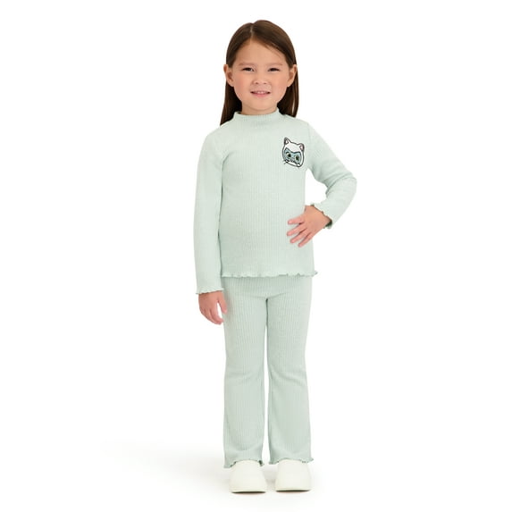 Super Kitties Toddler Girl Rib 2 Piece Legging Set, Sizes 12 Months-5T