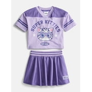 Super Kitties Toddler Girls Short Sleeve Graphic Jersey and Skirt Set, 2Piece, Sizes 12M-5T