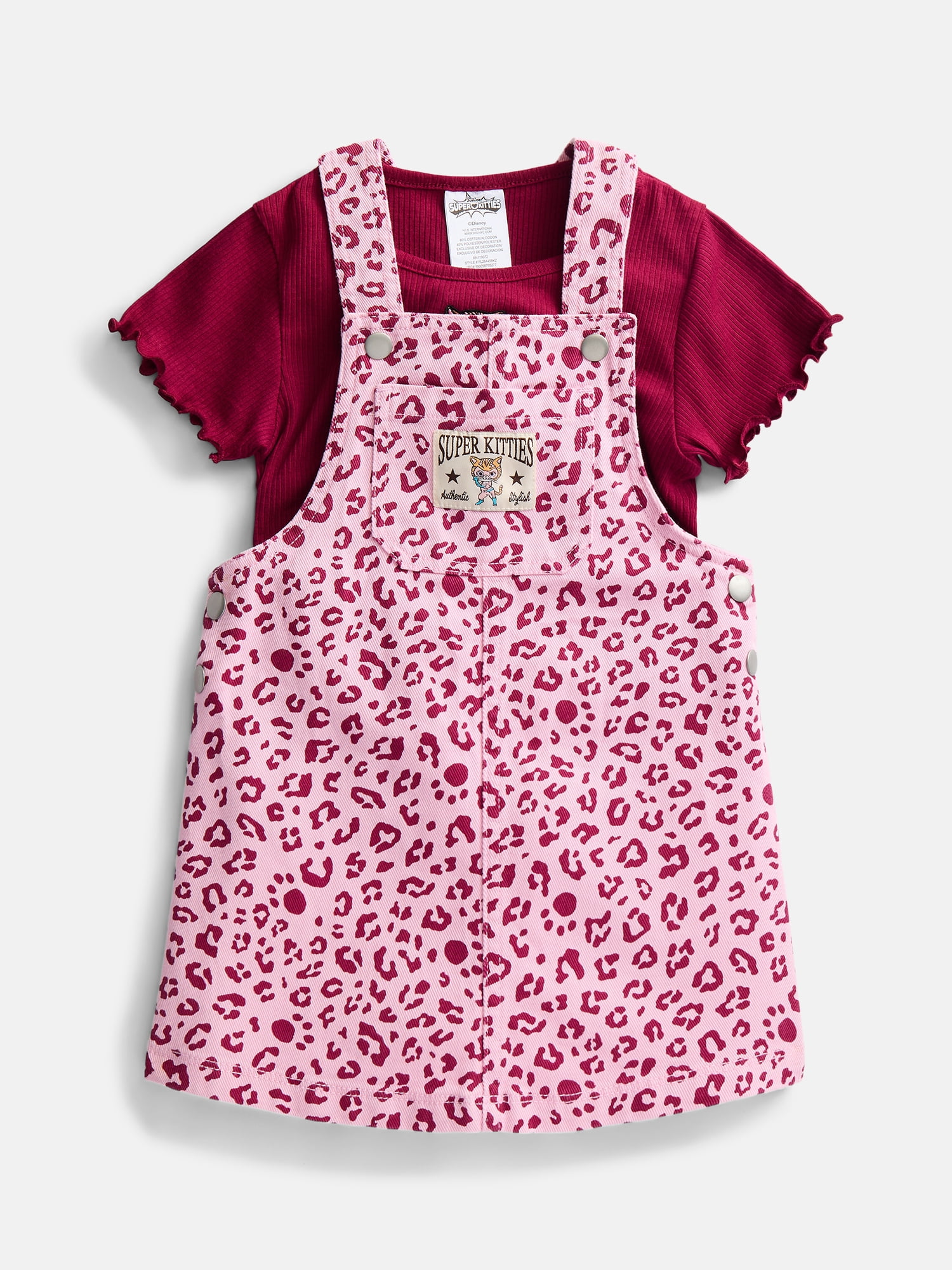 SuperKitties Toddler Girls Short Sleeve Tee and Cotton Skirtall Set, 2 Piece, Sizes 12M-5T