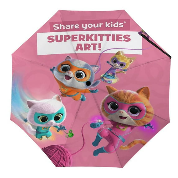 Super Kitties Travel Essentials Umbrella Windproof Compact Collapsible Light, Automatic, Strong And Portable, Wind Resistant Folding Small Umbrella for Rain