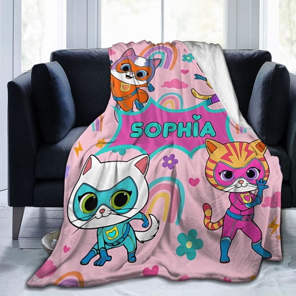 Super Kitties Ultra-Soft Micro Fleece Blanket Cozy Blanket Thick Warm Plush Throw Blanket Sofa Cushion 40"X30"