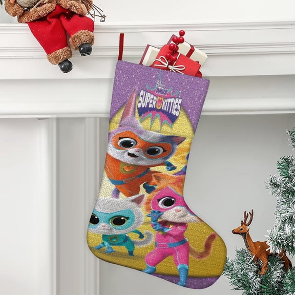 Super Kitties Ultra soft velvet Christmas socks, Large Super Soft Christmas Stockings For Christmas Xmas Tree Holiday Fireplace Family Decor Gifts