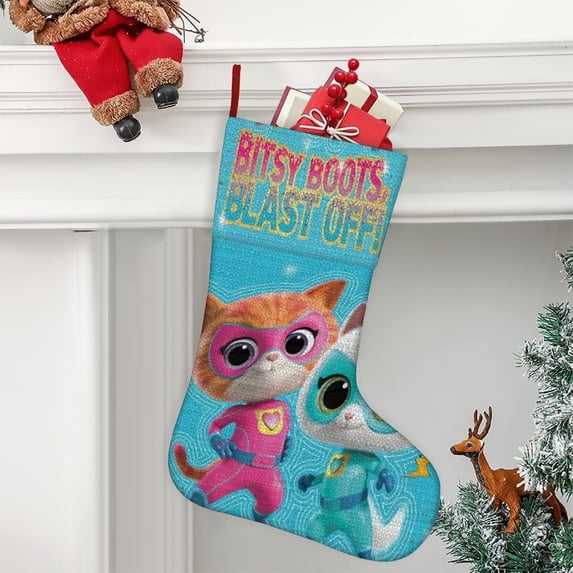 Super Kitties Ultra soft velvet Christmas socks, Large Super Soft Christmas Stockings For Christmas Xmas Tree Holiday Fireplace Family Decor Gifts