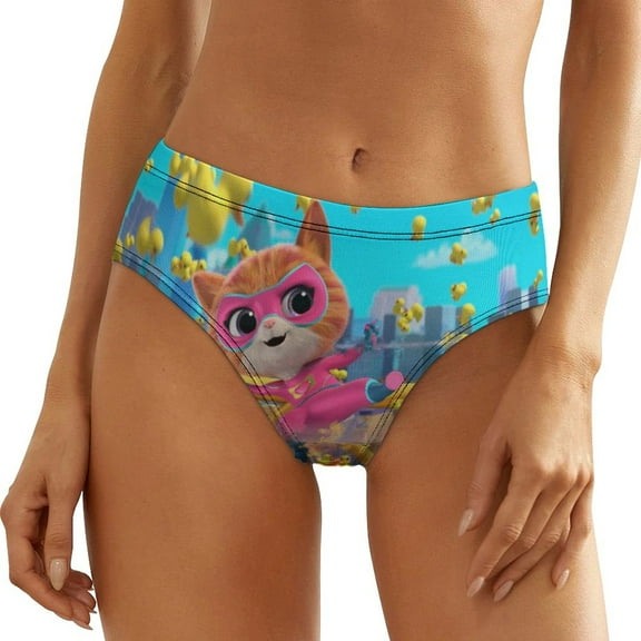 Super Kitties Women's Underwear Low Rise Full Coverage Briefs Breathable Underpants Ladies Regular Plus Size Panties