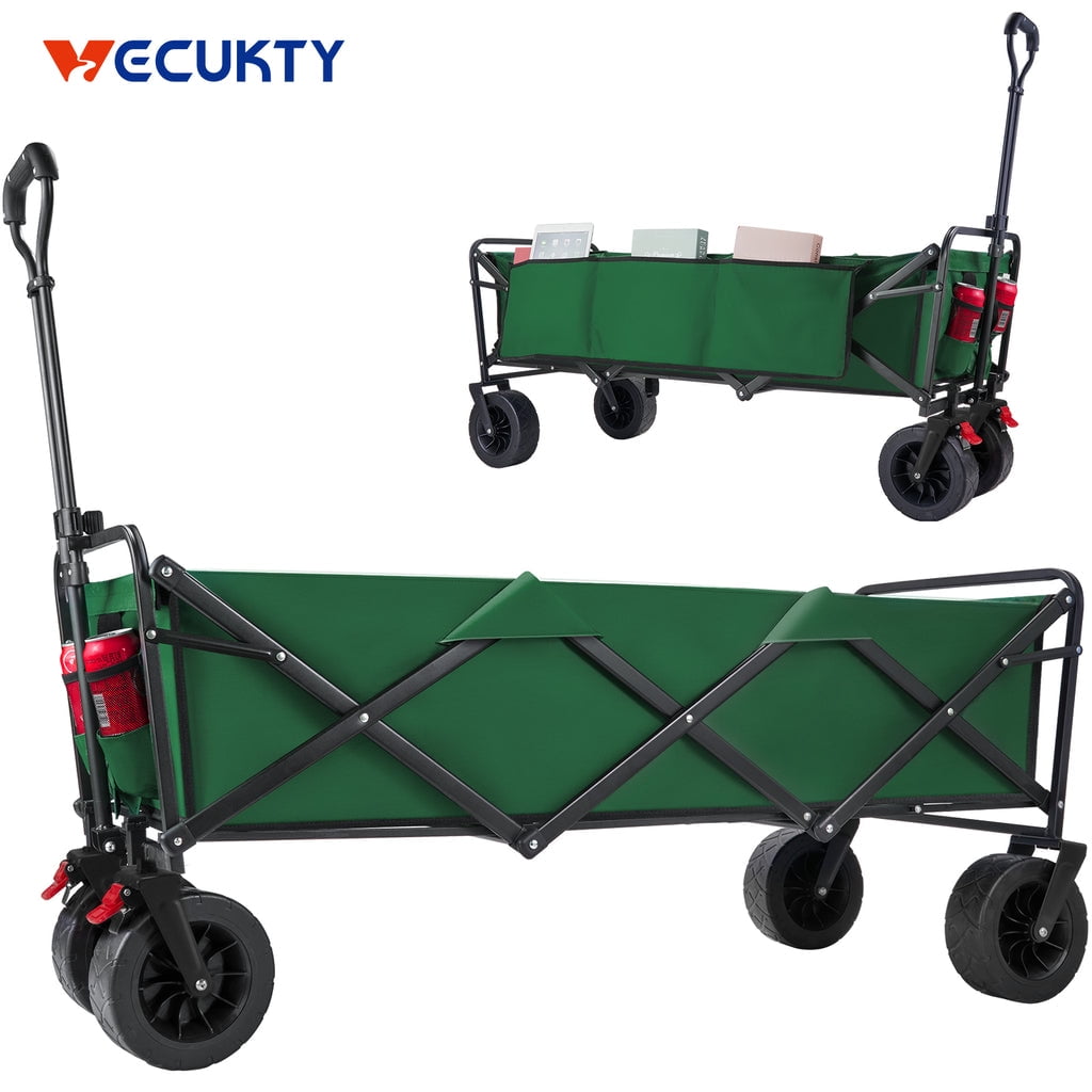 Super Large Collapsible Garden Cart, VECUKTY Folding Wagon Utility